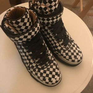 Givenchy black and white check leather sneaker